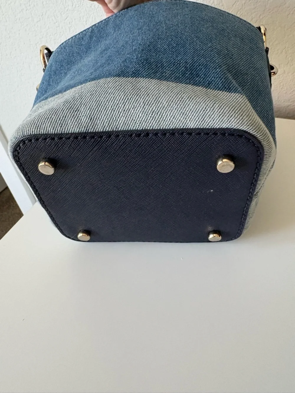kate spade California dream in puppy Denim Palm Embroidered Crossbody Bucket Bag - Picture 5 of 11